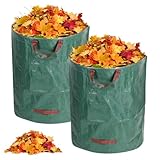 DASIAUTOEM 272L Gartenabfallsack, Gartensack Laubsack Gartenabfallsack, Stabil Gartensack Laubsack groß selbststehend UV-Beständig Wasserdicht Faltbar aus Polypropylen (2 Stück)