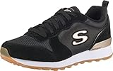 Skechers Damen Og 85 Gold'n Gurl Sneaker, Black Suede Nylon Mesh Rose Gold Trim, 38 EU