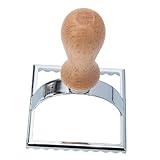 ANDRESLAD Zinklegierung Keksausstecher mit Holzgriff Quadratisch Rostfrei für Plätzchen Fondant und Teig DIY Backform für Kuchen Kekse und Dumplings Küchenbackzubehör
