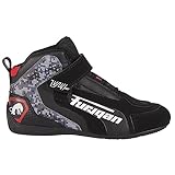 Furygan V4 Easy D3O Vented Herren Motorradschuhe, Atmungsaktiv, verstärkter Malleolus-Schutz, maximale Sicherheit-Komfort und Luftzirkulation, Black Gray, 43 EU