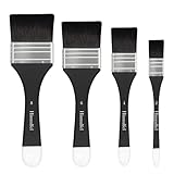 Himmlfel Flachpinselset, 4 Stück Flachpinsel für Acryl-, Aquarell-, Öl- und Gouachemalerei