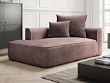 Vente-unique-Recamiere - linksseitig - Cord - Rosa - PINETA