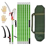 Teleskop Astsäge, Astsäge Mit Teleskopstiel 8m Höhenverstellbar 2,24m-8,24m Astsäges Teleskop Klinge Aus Kohlenstoffstahl Mit Tragetasche Und 2 Sägeblätter Stangensäge Handstielsäge Gartengeräte-Set