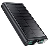 Power Bank 26800mAh, 15W Solar Powerbank PD3.0A USB C Input&Output Solarladegerät 5 Ausgang, Externer Akku mit LED-Taschenlampe Akkupack IP65 für Outdoor Kompatibel mit iPhone Samsung Huawei Xiaomi