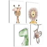 mojoliving Bilder Kinderzimmer jungen | Baby Zimmer Poster Set | Bilder Kinderzimmer mädchen | Babyzimmer Deko Kinderzimmer | Bilder für Kinderzimmer | Baby Zimmer Dekoration | Bild Kinderzimmer