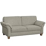 CAVADORE 3-Sitzer Byrum / Große 3er-Couch im Landhausstil mit Federkern / Passend zur edlen Sofagarnitur Byrum / 186 x 87 x 88 / Natur (Weiss-Beige)