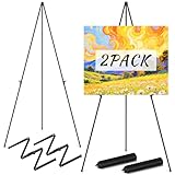 Depsylqz 2 Stück Tragbar Faltbar Atelierstaffelei, Künstler Staffelei Stand, für Gemälde, Verkauf, Willkommen, Schilder