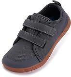 WHITIN Barfußschuhe Kinder Barfussschuhe Jungen Mädchen Knit Barfuß Barfuss Schuhe Barefoot Shoes Sneaker Breite Zehenschuhe Unisex Kinderschuhe Grau 26 EU