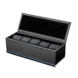 ZJFHEYUO Uhrenbeweger, Uhrenetui, Uhrenrolle, Aufbewahrungsbox, Uhrenbox für Damen und Herren mit 5 Fächern für Schmuck und Armbänder, Uhrenbox, Uhrenorganizer, Uhrenbeweger
