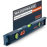 Presch Wasserwaage magnetisch 40cm - Bruchfeste Weitwinkellibelle inkl. 2% Gefälle-Anzeige - Vertical-View-Funktion dank Sichtfenster - Innovative Anti-Rutsch‑Endkappen & präzise Messfläche
