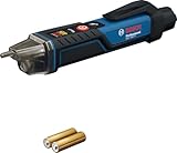 Bosch Professional Spannungsprüfer GVD 1000-17 (berührungslose Spannungserkennung, IP67, Dual Range 24-1000V AC, integrierte Taschenlampe, Gürtelclip, CAT IV 1000V geprüft)