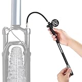 Fahrrad-Dämpferpumpe – 300 psi Hochdruck-Federungspumpe | Robuste Fahrradpumpe aus Aluminiumlegierung mit Manometer, drehbarem Schlauch und Entlüftungsfunktion | Universelles Werkzeug für Gabeln u