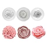 3 Stück Kerzen Formen Silikon Rosen Nelke Pfingstrose Silikonformen Gießformen Kerzen Kerzenformen zum Gießen Blumen 3D Ostern Diy Gießform