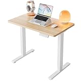 HUANUO Höhenverstellbarer Schreibtisch 80 x 48 cm, 4 Speicherhöheneinstellungen, Elektrischer Schreibtisch für Home Office & Computer-Arbeitsplatz
