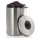 Xavax Kaffeedose luftdicht für 1 kg Kaffeebohnen (Behälter für Kaffee, Tee, Kakao, Nudeln, Edelstahl Dose zur Aufbewahrung mit Aromaverschluss, Vorratsdose für 1000 g Kaffee) silber