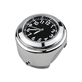 DYOUen Motorrad Lenkeruhr Quarz Motorradlenker Uhr Universal Zeitplan Fahrrad Chrom Wasserdicht Staubdicht Zifferblatt Glow Watch Lenkerthermometer (schwarz)