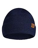 DANISH ENDURANCE Merino Mütze, Klassische Wollmütze, Warme Wintermütze, Thermo Beanie, Weich, Stretchy, Unisex, für Damen & Herren, Blau, One Size