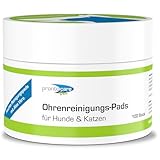Prontocare-Vet Ohrenreinigungs-Pads für Hunde und Katzen 100 STK. | zuverlässige Pflege & Schutz - Fingerpads zur Ohrenreinigung und Hygiene bei Ohrenentzündungen.