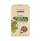 Explore Cuisine Bio Fettuccine aus Edamame (grüne Sojabohnen) und Mungobohnen – Glutenfreie Nudeln, pflanzliche Protein Pasta ohne Zusatzstoffe, wenig Kohlenhydrate, vegan, 200g