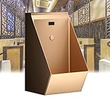 Automatische Sensor-Urinaltoilette aus Edelstahl 304, berührungslose Urinalspülung, automatisches Sensor-Urinal, vertikale Entwässerung for Bar, Badezimmer, Hotelgeschäft.(Brass)