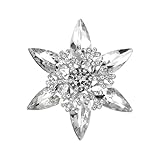 Hypoallergene Brosche im Schneeflocken-Design, funkelnde Glas-Strasssteine und Metallkonstruktion, Anstecknadel, hypoallergen, Schneeflocken-Zubehör