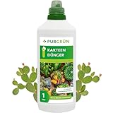 Purgrün® Kakteendünger 1 Liter – Spurennährstoffe für gleichmäßiges Wachstum – Extra Kalium fördert die Widerstandskraft – Ergiebiges Konzentrat für 200 Liter Gießwasser – Premium-Flüssigdünger