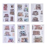 minkissy 10 Satz Japanische Scrapbooking Aufkleber Washi Sticker 6 Bögen pro Satz Selbstklebend Selbstgemacht Fotoalbum Dekoration Vielseitig für Tagebuch und Planer