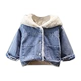 Generisch Pullover Mädchen Sweatshirt Kinder Kleidung Top Casual Sport Mädchen Jeansjacke Baby Dicke Kleidung Kinder Warm Niedlich Gepolsterte Jacke (White, 6-7 Years)