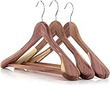 Hangerworld 3 Zedernholz Kleiderbügel 45cm Extra Breite Schultern Mottenschutz im Kleiderschrank