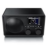 CSL - DAB+ Radio mit TFT Display - Bluetooth DAB Plus Radiowecker – DAB DAB+ FM-Radio – 40 Speicherplätze – Automatischer und manueller Suchlauf – Equalizer – USB-Datenport – AUX in