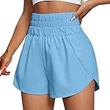 2025 - Schnell trocknende Laufshorts für Damen, Workout, elastische Taille, sportlich, Yogahose, Sporthose Jack & Herren Shorts (Blue, XXL)