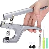 Metall Druckknopfzangen, Snaps Zangen, Kleidungs Druckknopfzange, T5 Druckknopf Zange Starke Druckknopfzange Hochleistungs Druckknopfzange Nähwerkzeug Knöpfe Werkzeug für Stoffpolster (Silbrig)