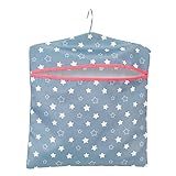 Kleeneze Wäscheklammerbeutel mit Haken - Wäscheklammerkorb für bis zu 50 Wäscheklammern, Wäscheklammerbeutel, für Socken, Unterwäsche, für drinnen/außen, 33 x 30 cm, blau
