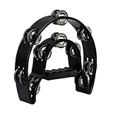 Bealuffe Tamburin Half Moon Tambourine Zweireihiges Tamburin Hand-Percussion für Party KTV
