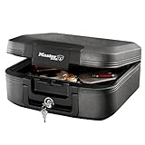 Master Lock Tresor Feuerfest und Wasserdicht mit Schlüssel, Dreifacher Schutz - Flug, Feuer und Flut, 7.8L, 16.8 x 39.1 x 36.3 cm