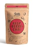 Fonte Vegan Raspberry Chai Latte Pulver, Handgemachte Gewürzmischung mit Schwarzem Tee und Himbeere, 250g Packung, Natürliche Zutaten