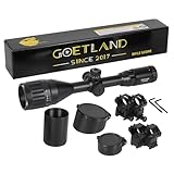 Goetland Gewehr Zielfernrohr 3-9x50 Airsoft Mil Dot Optik R4 Absehen mit Montage Ringe SFP Rot Grün Blaue für Taktische Jagd Luftgewehr Sportschützen