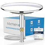 Bächlein Universal Badewannenstöpsel - ⌀ 7,2 cm Stöpsel für Badewanne [Chrom] - Abfluss-Stopfen aus Messing inkl. Ersatzdichtung - Für Fast Jede handelsübliche Badewanne