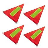 ELAYARD Reflektierende Sicherheitsfahnen 4 Stück Pack für Kinderfahrräder Roller und Karts PVC Ersatz Fahrradwimpel Dreieckige Warnflagge 207 X 282cm Universell Kompatibel Einfach