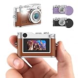 Rollei Minidigitalkamera Vintage Braun, 1080P FHD Kleine Retro Digitalkamera mit 0,96 Zoll Farbbildschirm 2MP Daumenkamera Kompakte Fotokamera mit Blitz & Aufzeichnung, Mini-Digital-Kamera-Klein
