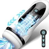 QgLust Herren Elektrischer Masturbator Sexspielzeug mit 7 Vibrationsmodi + 5 Teleskop- und 4 Saugmodi, 3D Realistische Vagina Sexspielzeug Männer Solo Masturbator Sexspielzeug (Weiß)