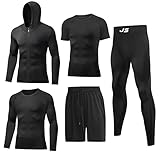 JULY'S SONG Sportbekleidung für Herren Kompression 5pcs Set Fitness Kleidung Trainingsanzug Männer Elastische Sportwear Gym Running Outfit Outdoor