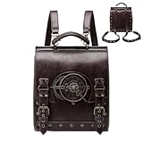 Vintage Leder-Rucksack – Vintage-Laptop-Taschen, Punk-Rucksack aus PU-Leder, Retro, Pu. Steampunk-Rucksack, mittelalterlich, Steampunk, Steampunk, Steunk, Punk, Canvas-Rucksack, Canvas-Rucksack
