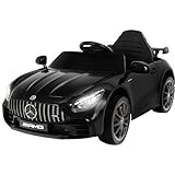 Actionbikes Motors Kinder Elektroauto Mercedes AMG GT R Roadster | 2.4 Ghz Fernbedienung - 6 Volt 4.5 AH Batterie - 1x 20 Watt Motor - Eva Reifen - Elektro Auto für Kinder ab 3 Jahre (Schwarz)