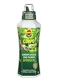 COMPO Grünpflanzendünger und Palmendünger – Spezial-Flüssigdünger für alle Zimmer-, Balkon- und Terrassenpflanzen – 1 Liter