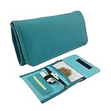 Zigarettenetui für Zigaretten, hergestellt in Spanien, Zigarettenetui aus Leder, Kunstleder und Leinen, elegantes Etui, langlebig (blau)