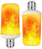 Luminea Flammenlampe: 2er-Set LED-Lampen mit Flammeneffekt, 3 Beleuchtungs-Modi, E27, 2 W (LED Flamme, Flammen Lampe mit Feuereffekt, Flackerlicht Feuer)
