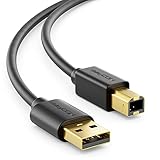 deleyCON 0,5m USB 2.0 Datenkabel Druckerkabel Scannerkabel - USB A-Stecker zu USB B-Stecker für Drucker Scanner Printer - Schwarz