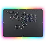 GuileKeys Arcade Fight Stick GK-16, All-Button Gamerfinger mit Custom RGB & Turbo Functions, Arcade Controller für PC/PS4/PS3/Switch/Steam Game Keyboard-Supports Hot Swap & SOCD