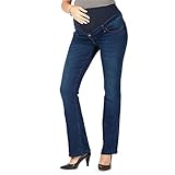 MAMAJEANS Torino - Damen Hose Mutterschaft Bootcut Jeans - Made in Italy (40, Denim Dunkel)